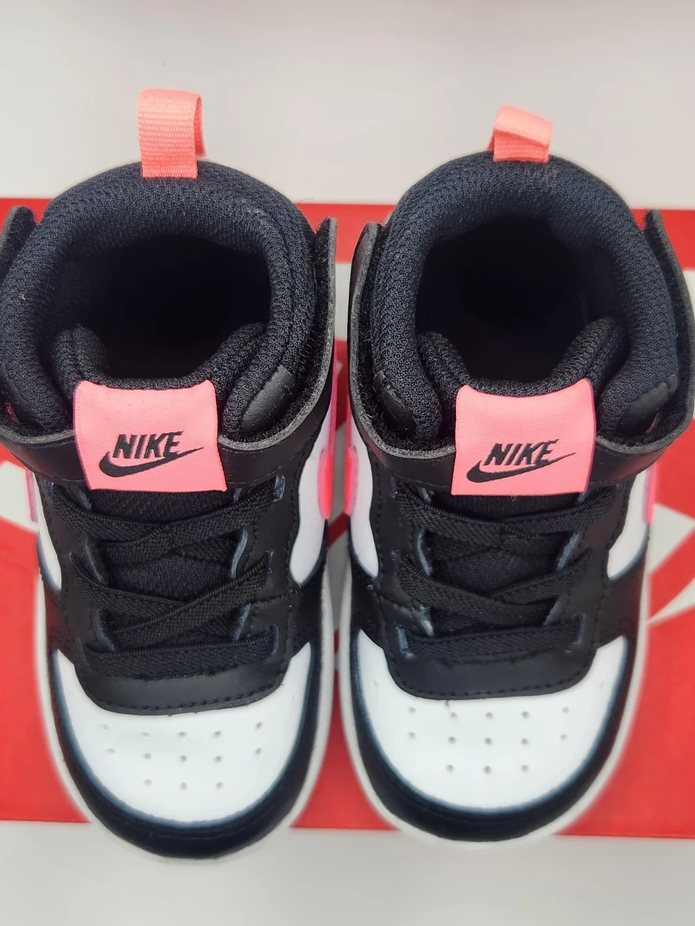 Nike Toddler Size 3C Court Borough Mid 2 Shoes Black/ Pulse-White CD7784-005